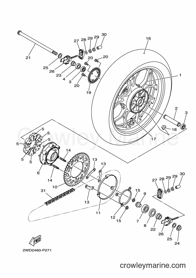 Yamaha Motors YZF-R3A (B02F) [010] - REAR WHEEL