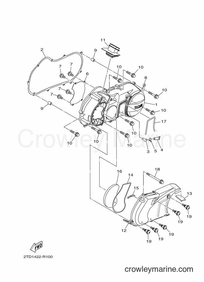 2017 Scooter LTS125-C - LTS125-C (BW51) [010] - CRANKCASE COVER 1