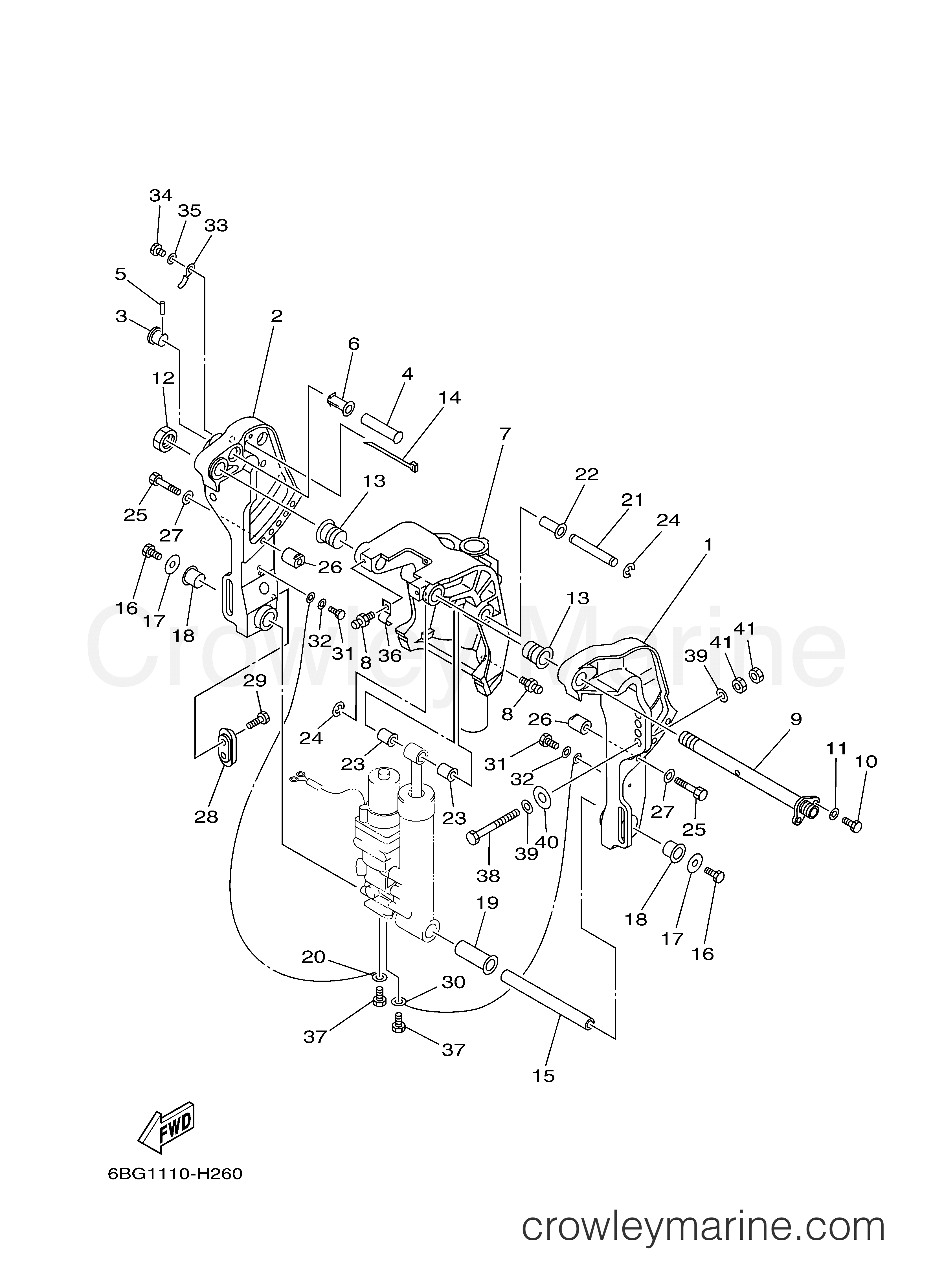 Yamaha Motors F40LA - BRACKET 1