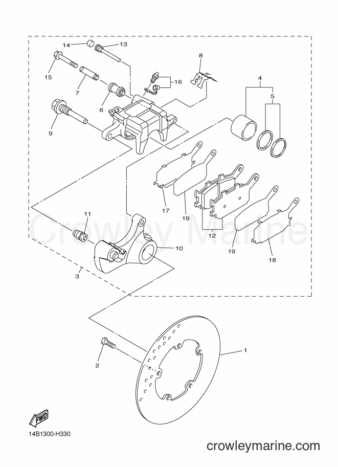 Yamaha Motors YZF-R1 (45B3) [010] - REAR BRAKE CALIPER