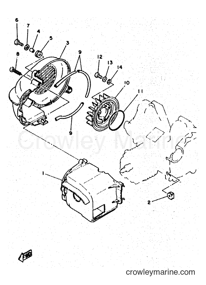 1997 Scooter YN50 - YN50 (5BX2) [010] - AIR SHROUD & FAN