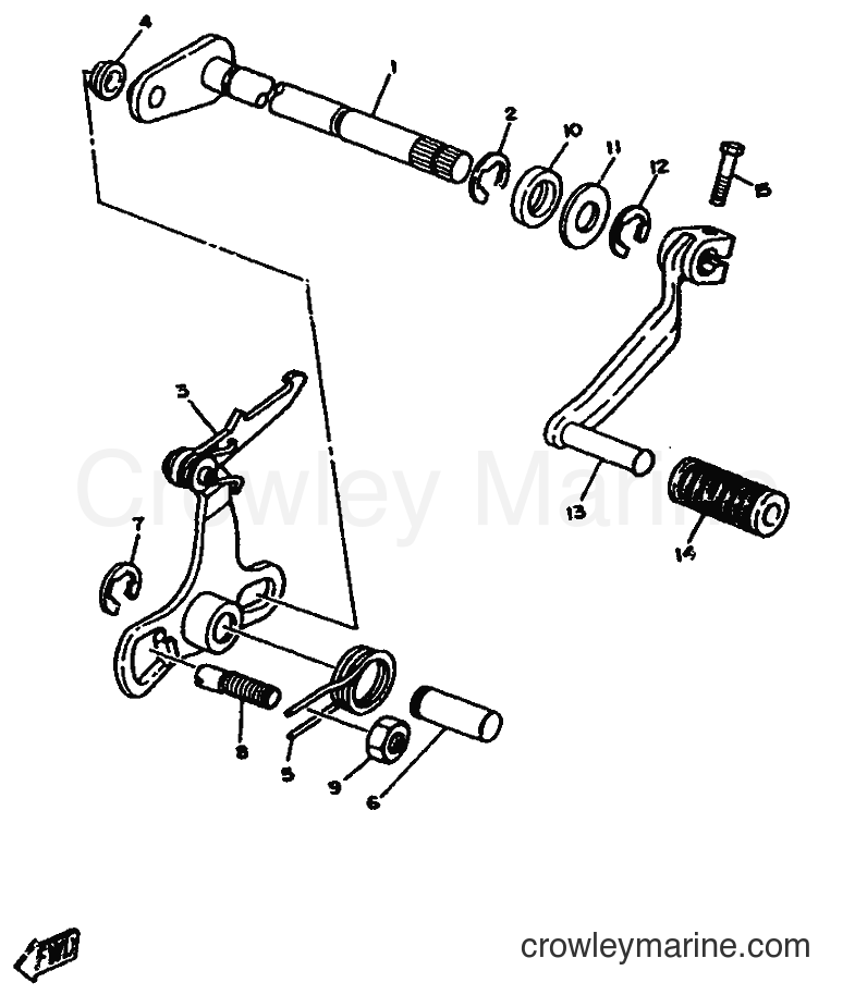 1987 Scooter DT75 - DT75 (2RY) [999] - SHIFT SHAFT