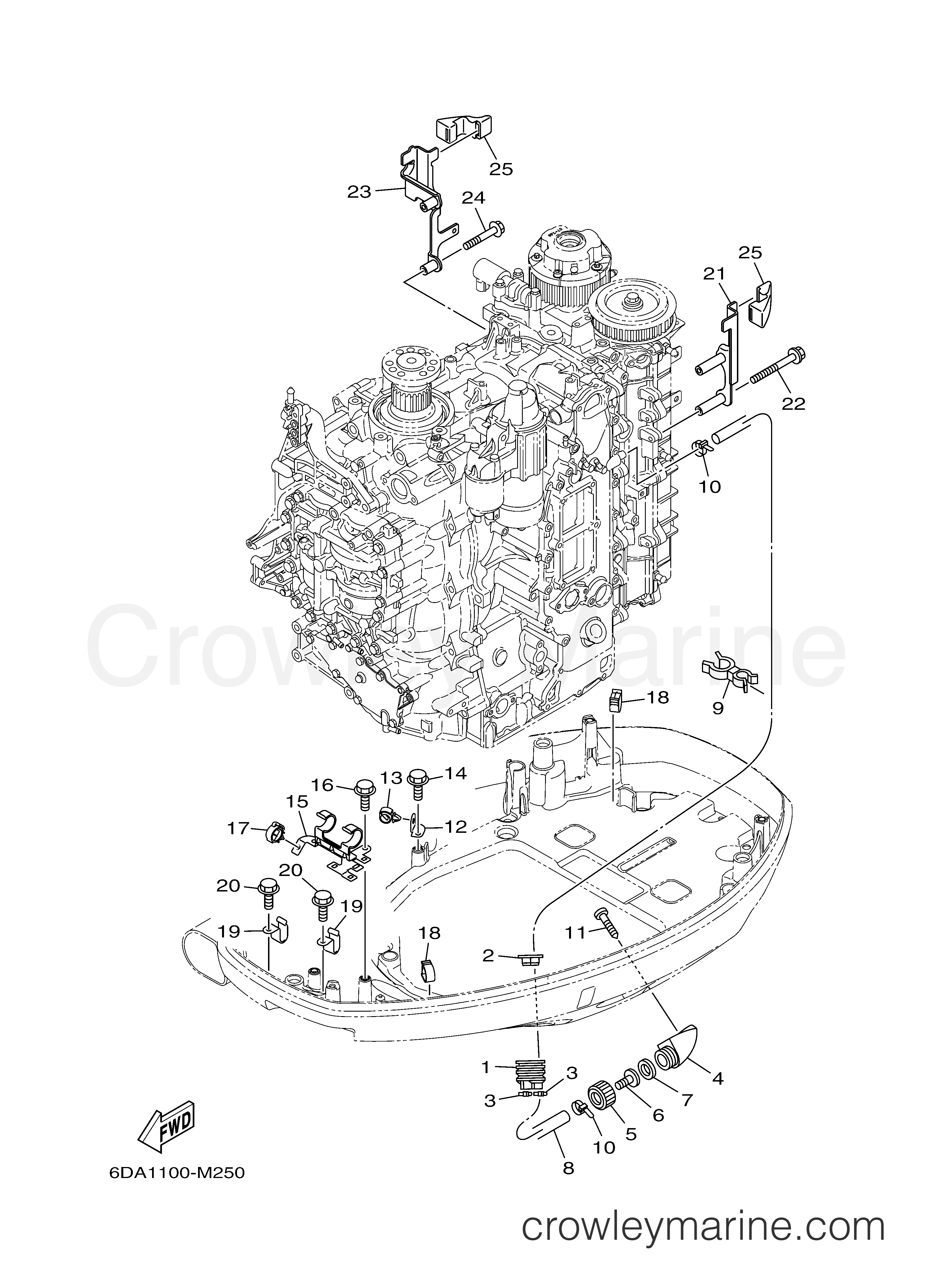 Yamaha Motors F200LB - BOTTOM COWLING 3