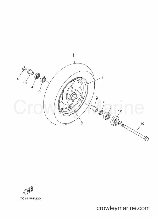 Yamaha Motors XC100E (1RS1) [010] - FRONT WHEEL