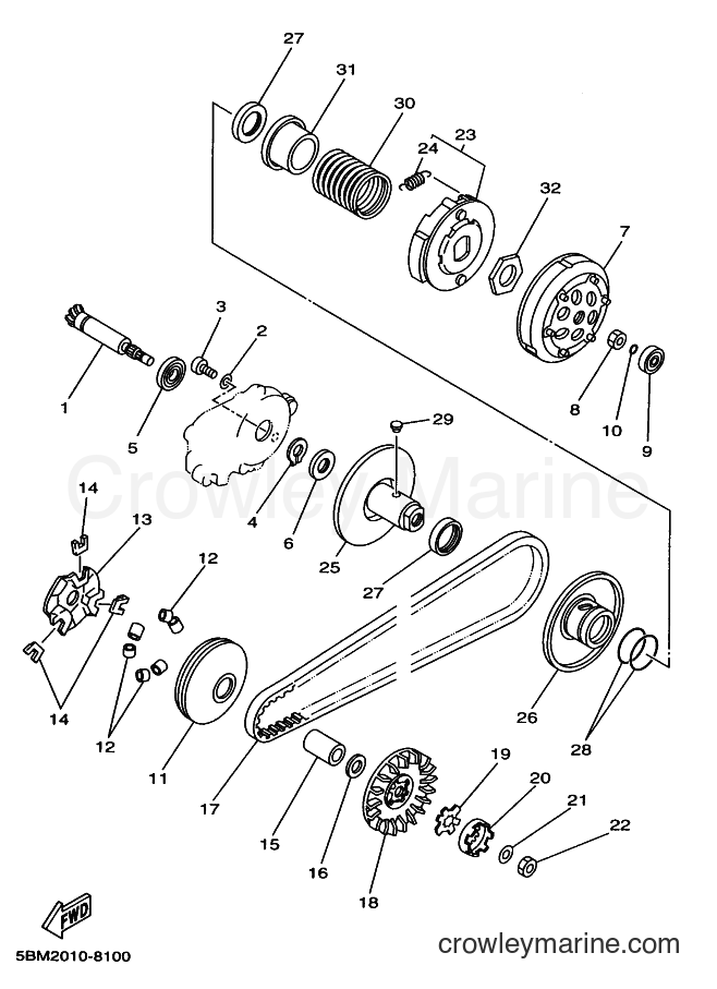 1998 Scooter YV50 - YV50 (5BM2) [020] - CLUTCH