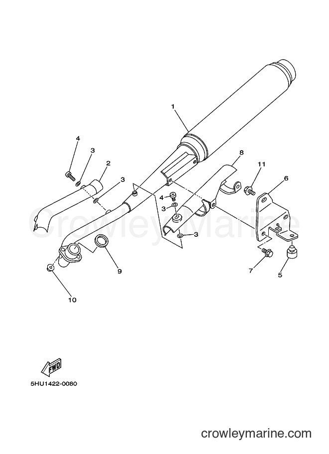 2003 Scooter T105E - T105E (5HU8) [010] - EXHAUST