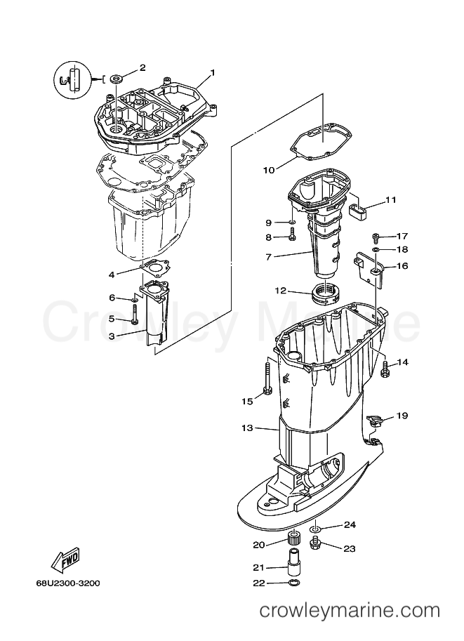 Yamaha Motors FT25B (68U6) [090] - UPPER CASING