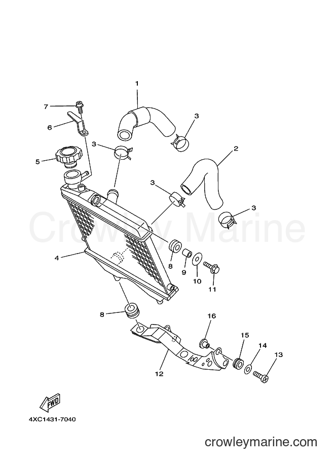 1997 Maxi-Scooter STR126 - STR126 (4XC1) [010] - RADIATOR & HOSE