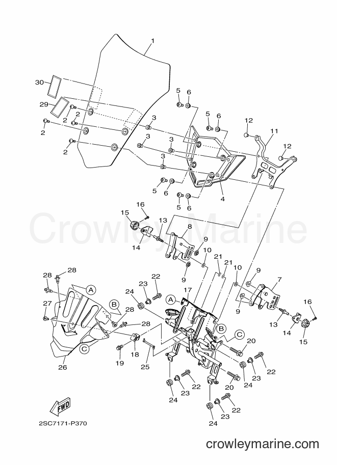 2015 Street Bike MT09TRA - MT09TRA (2SC7) [010] - WINDSHIELD