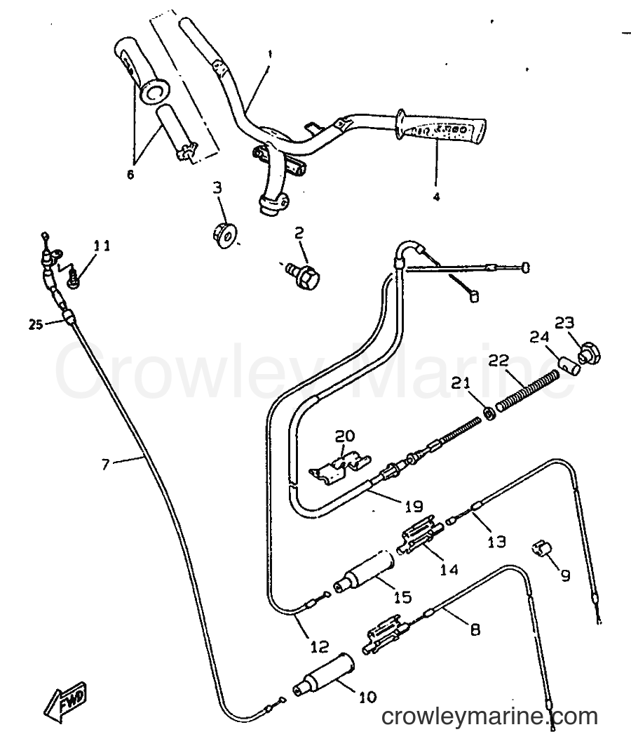 1998 Scooter CW50RSX - CW50RSX (5BG2) [999] - STEERING HANDLE & CABLE