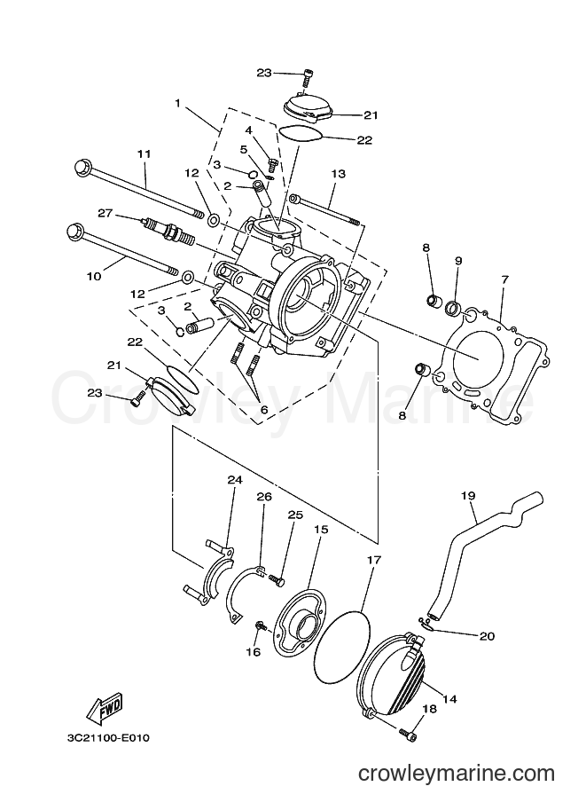 2013 ATV YFM450FWAD - YFM450FWAD (1CTP) [010] - CYLINDER HEAD