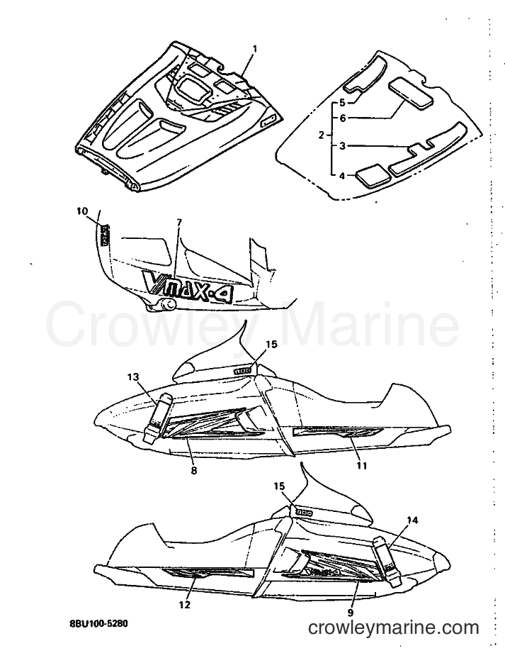 1995 Snowmobile VX800 - VX800 (8BU1) [020] - SHROUD & EMBLEM