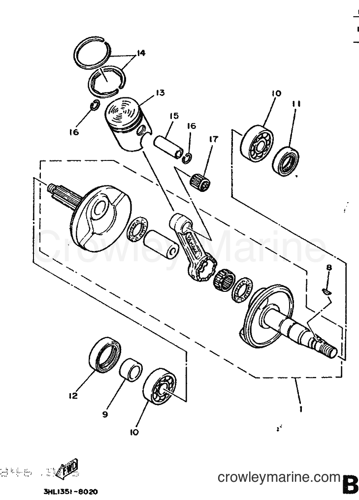 1988 Scooter DT50R - DT50R (3HL2) [999] - CRANKSHAFT & PISTON
