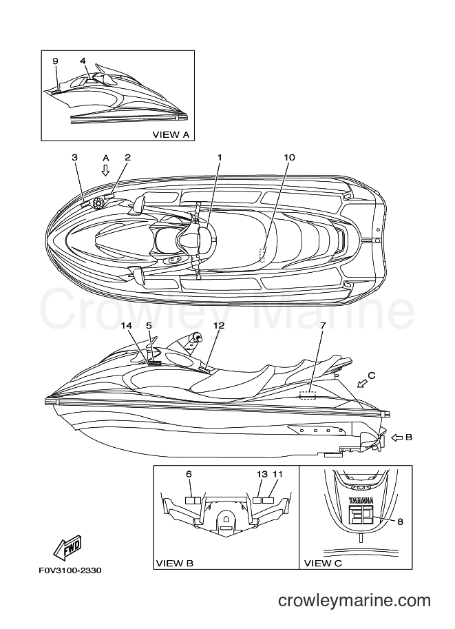 Yamaha Motors XA1200-A (F0V4) [01A] - IMPORTANT LABELS 3