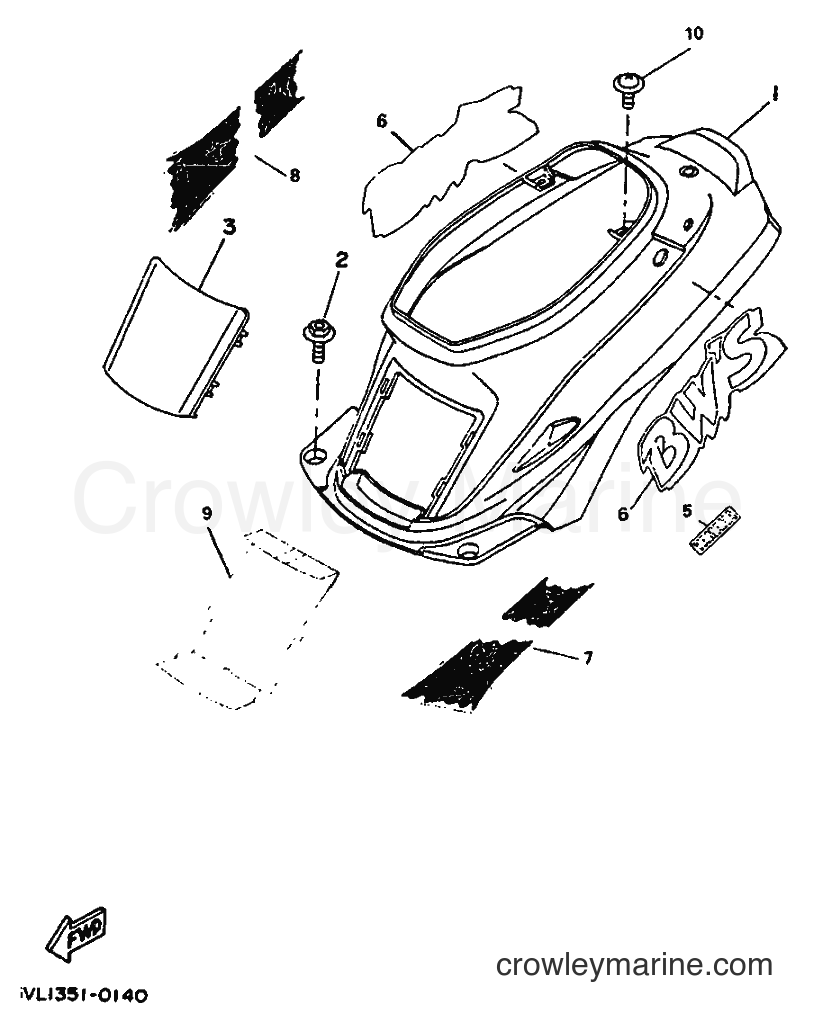 1995 Scooter CW50 - CW50 (3WV7) [999] - SIDE COVER