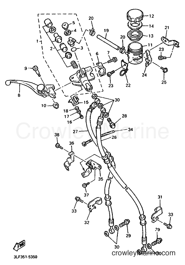1995 Sport Bike FZR1000 - FZR1000 (4PM2) [999] - FRONT MASTER CYLINDER