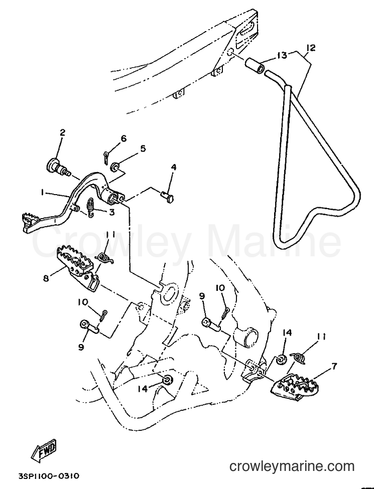 1990 Dirt Bike YZ250 - YZ250 (3SP2) [030] - STAND & FOOTREST
