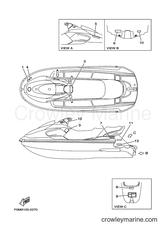 Yamaha Motors JET FOR XL700 (67EF) [010] - IMPORTANT LABELS