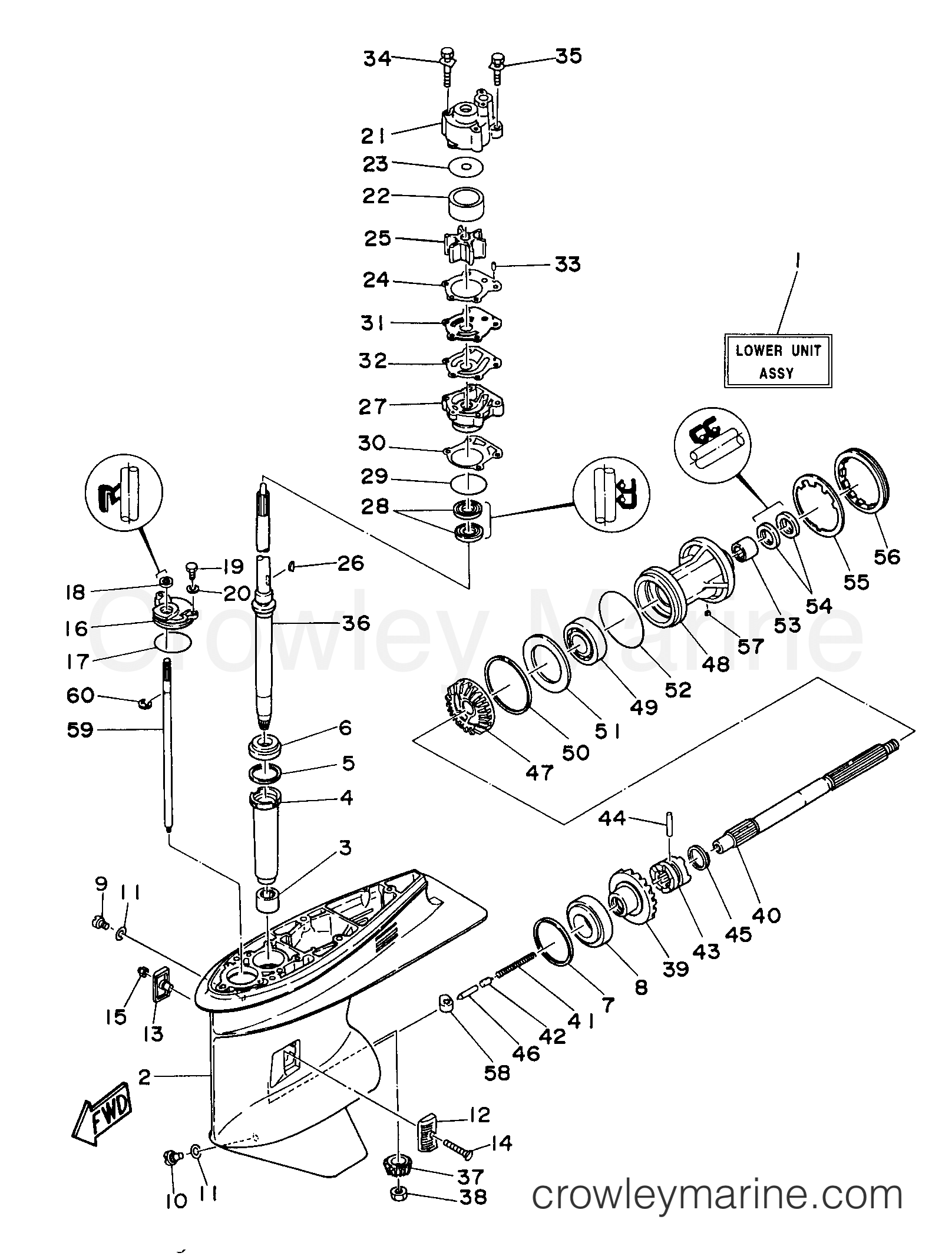 Yamaha Motors E75MLHW - LOWER CASING DRIVE 1