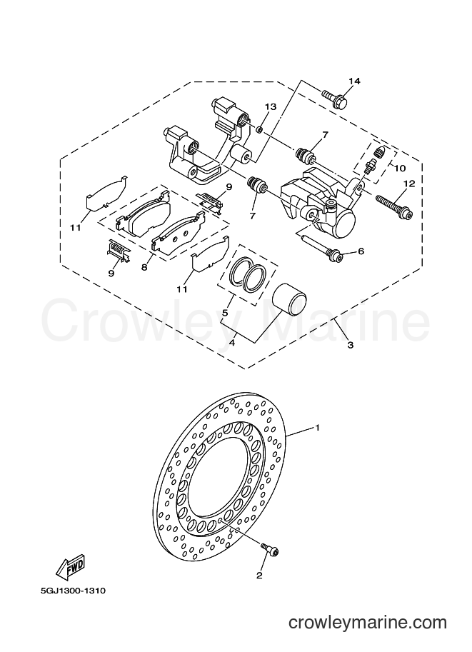 2001 Scooter XP500 - XP500 (5GJ1) [101] - REAR BRAKE CALIPER