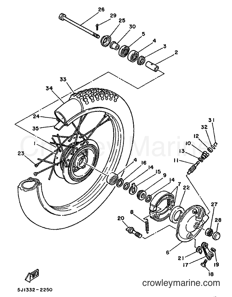1987 Scooter DT50M - DT50M (2UM) [999] - FRONT WHEEL