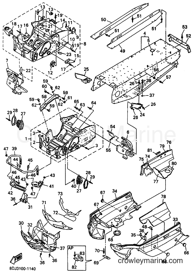 2001 Snowmobile PZ500 - PZ500 (8DJ3) [020] - FRAME