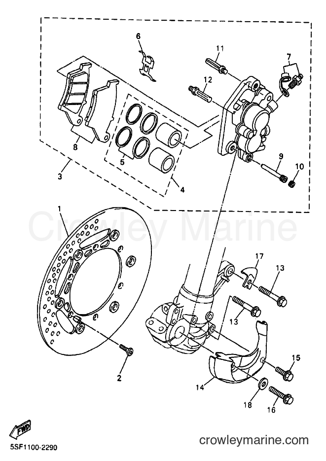 2002 Dirt Bike YZ426F - YZ426F (5SF2) [020] - FRONT BRAKE CALIPER