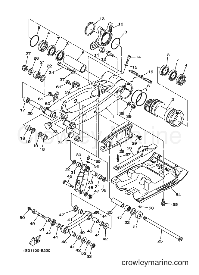 2008 ATV YFM700R - YFM700R (1S3J) [010] - REAR ARM