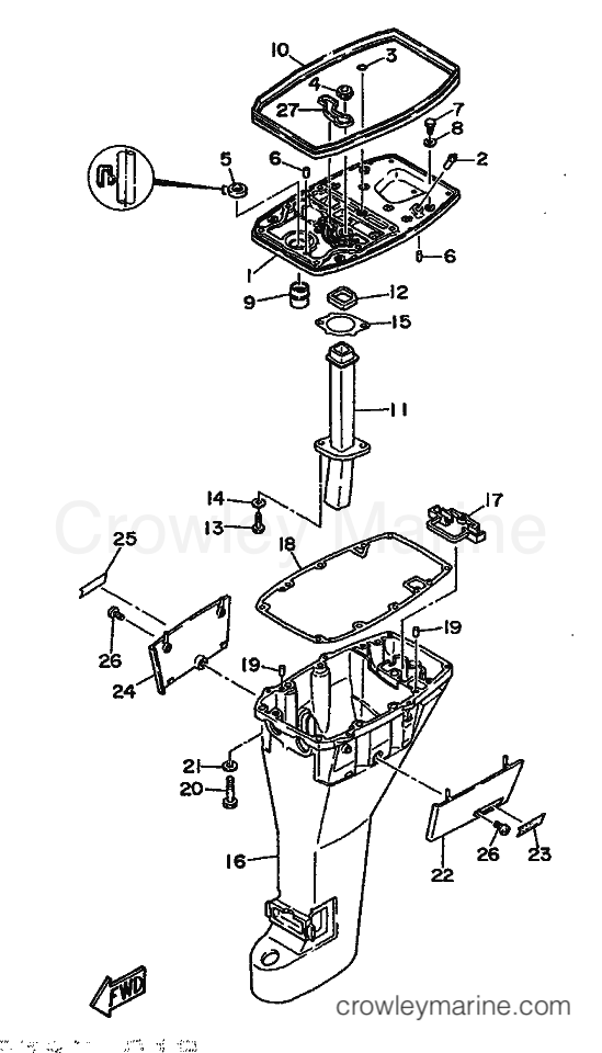 Yamaha Motors F9.9B (6G9) [999] - UPPER CASING
