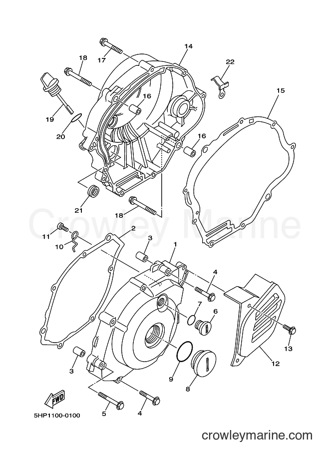 2000 Dirt Bike TT-R125 - TT-R125 (5HP1) [040] - CRANKCASE COVER 1