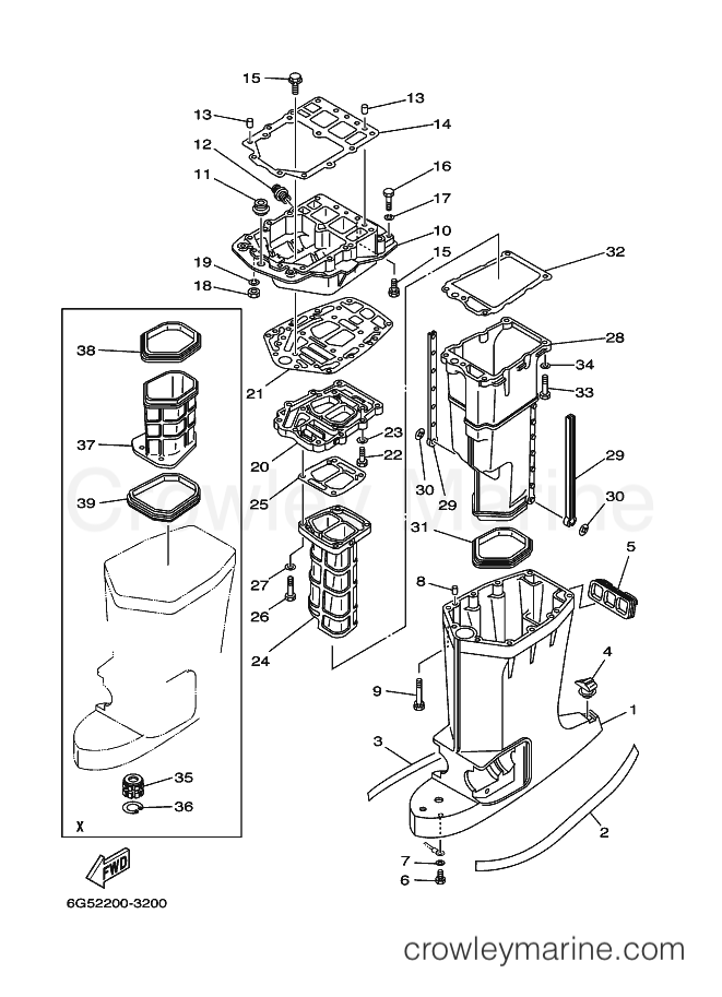 Yamaha Motors 200AETL (60H2) [310] - UPPER CASING
