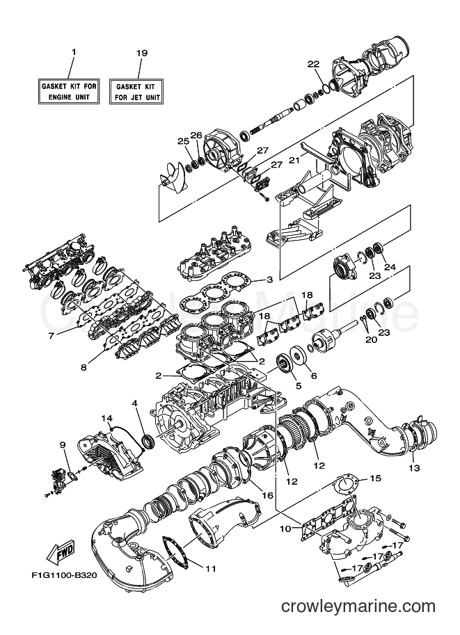 Yamaha Motors GP1300-B (F1G2) [01D] - REPAIR KIT 1