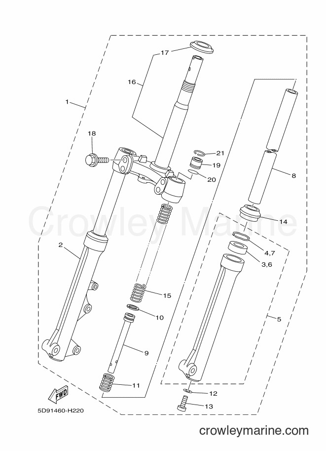 Yamaha Motors T115 (5D91) [010] - FRONT FORK