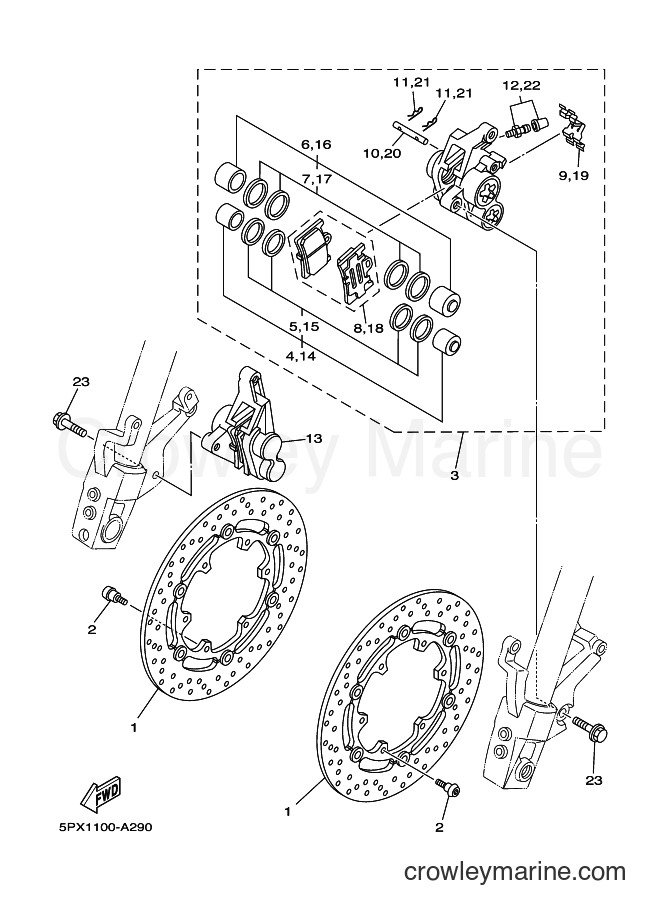 2005 Cruiser XV1700PC - XV1700PC (2D83) [010] - FRONT BRAKE CALIPER