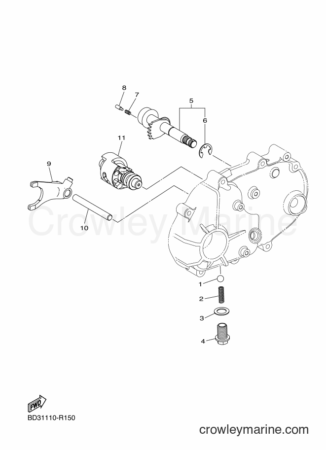 Yamaha Motors YFM90R (BD36) [010] - SHIFT CAM & FORK