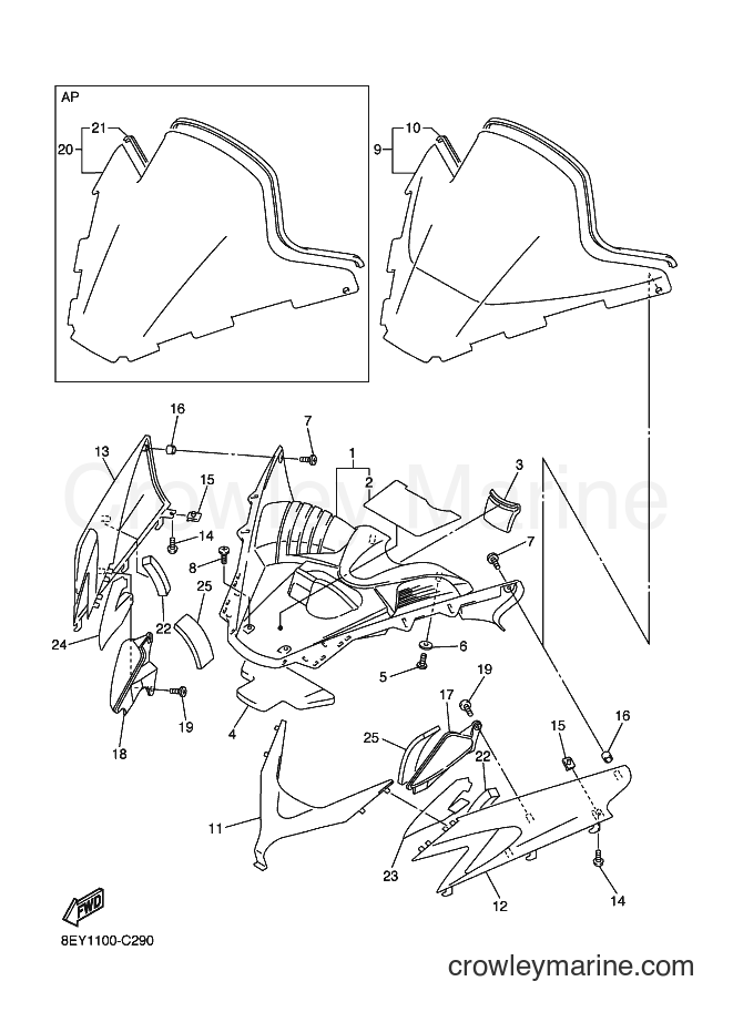 Yamaha Motors SXV60ER (8EY1) [020] - WINDSHIELD