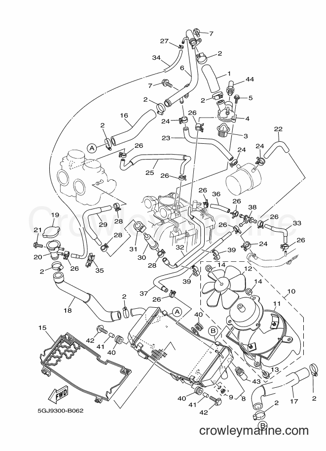 2003 Scooter XP500 - XP500 (5GJ9) [020] - RADIATOR & HOSE
