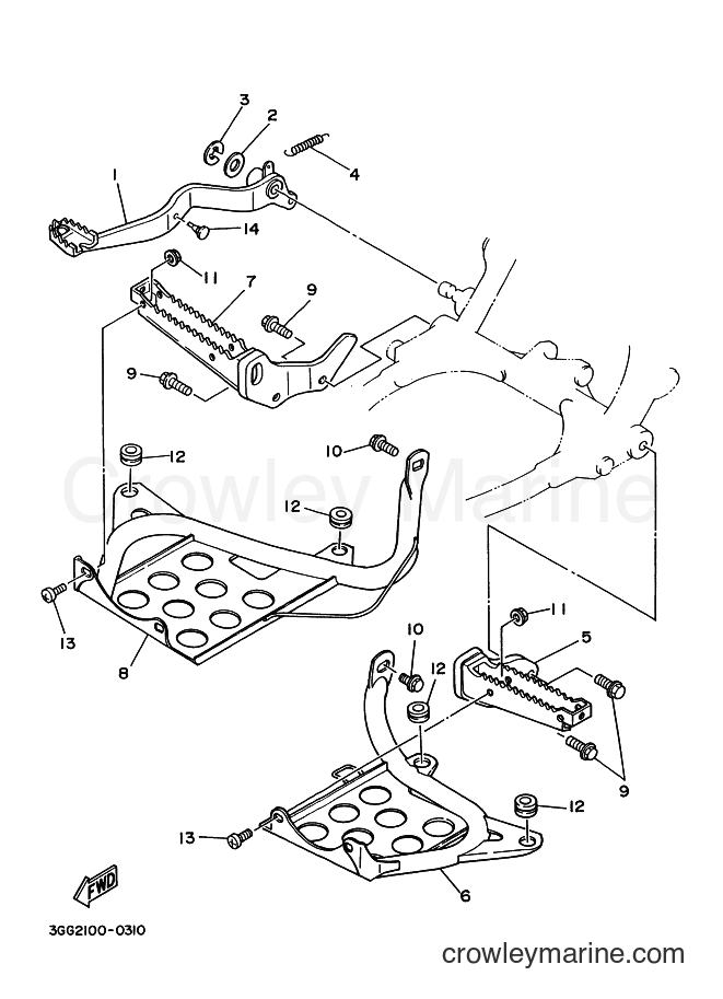 1999 ATV YF350Z - YF350Z (5FK4) [010] - STAND. FOOTREST