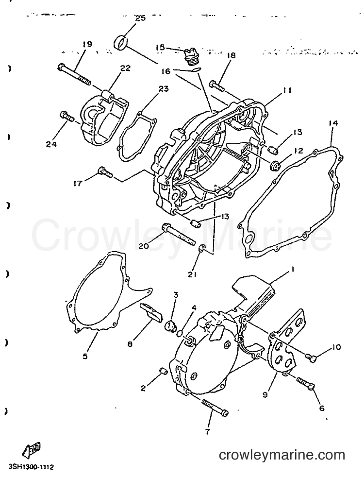 Yamaha Motors TDR125 (3XE2) [999] - CRANKCASE COVER 1