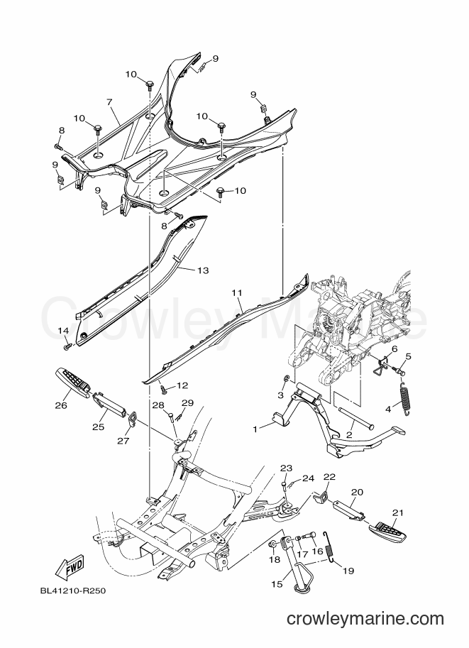 2018 Scooter XC115F - XC115F (BL74) [010] - STAND & FOOTREST