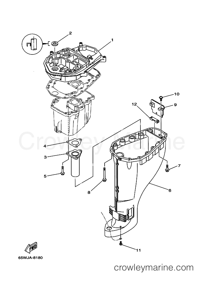 Yamaha Motors F25AE L NV BSO (65W) [200] - UPPER CASING