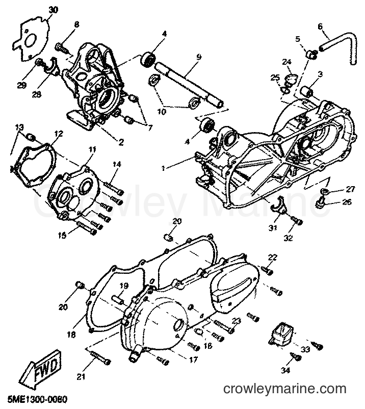 Yamaha Motors YQ100 (5ME4) [090] - CRANKCASE