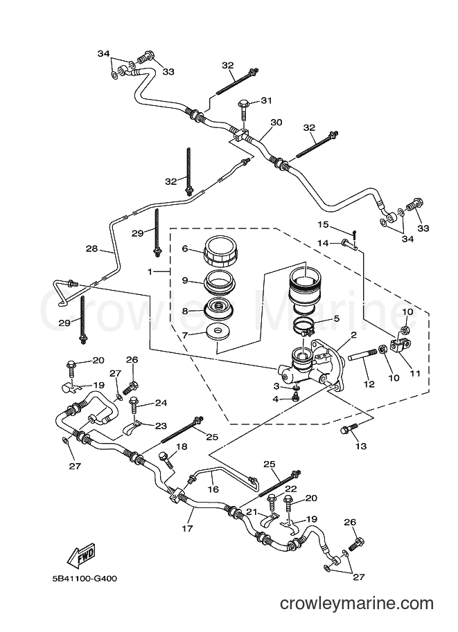 2008 ATV YXR700F - YXR700F (5B4F) [010] - REAR MASTER CYLINDER
