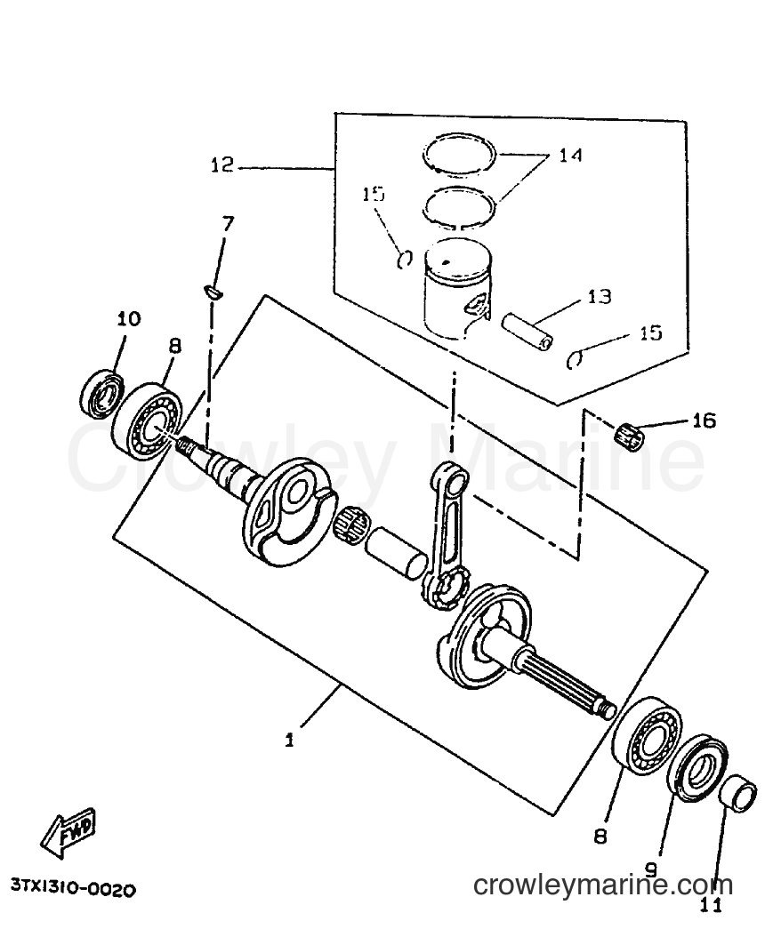 1996 Scooter CW50 - CW50 (4RW2) [010] - CRANKSHAFT & PISTON