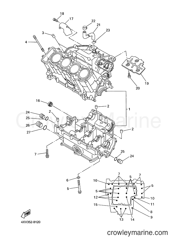 Yamaha Motors YZF-R1 (4XV8) [020] - CRANKCASE