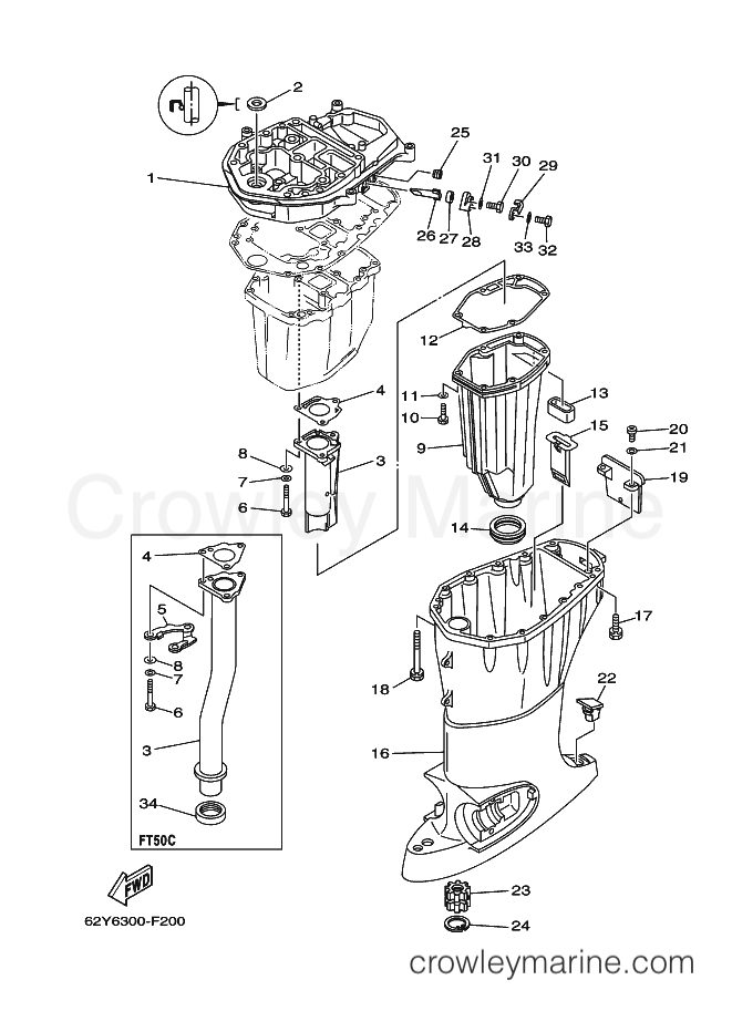 Yamaha Motors FT50C (61S5) [020] - UPPER CASING
