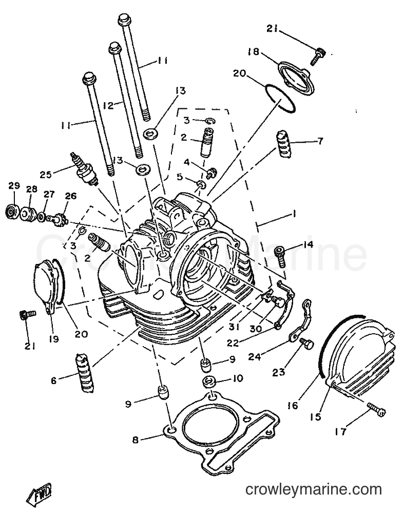 1996 Street Bike SR250 - SR250 (21L2) [99B] - CYLINDER HEAD