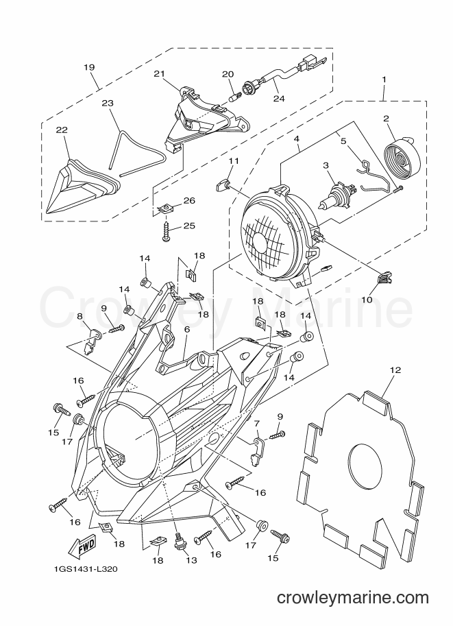 Yamaha Motors AF115FX (1GS1) [010] - HEADLIGHT