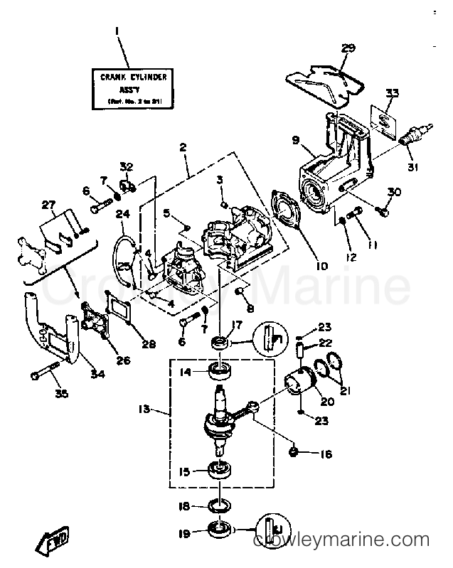 Yamaha Motors 2SH - CYLINDER CRANKCASE PISTON