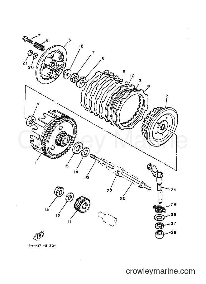 1995 Dirt Bike DT200R - DT200R (3MH4) [010] - CLUTCH